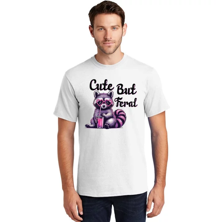 Cute But Feral Raccoon Funny Meme Tall T-Shirt