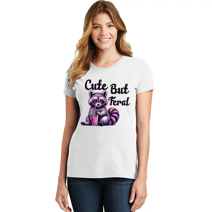 Cute But Feral Raccoon Funny Meme Women's T-Shirt