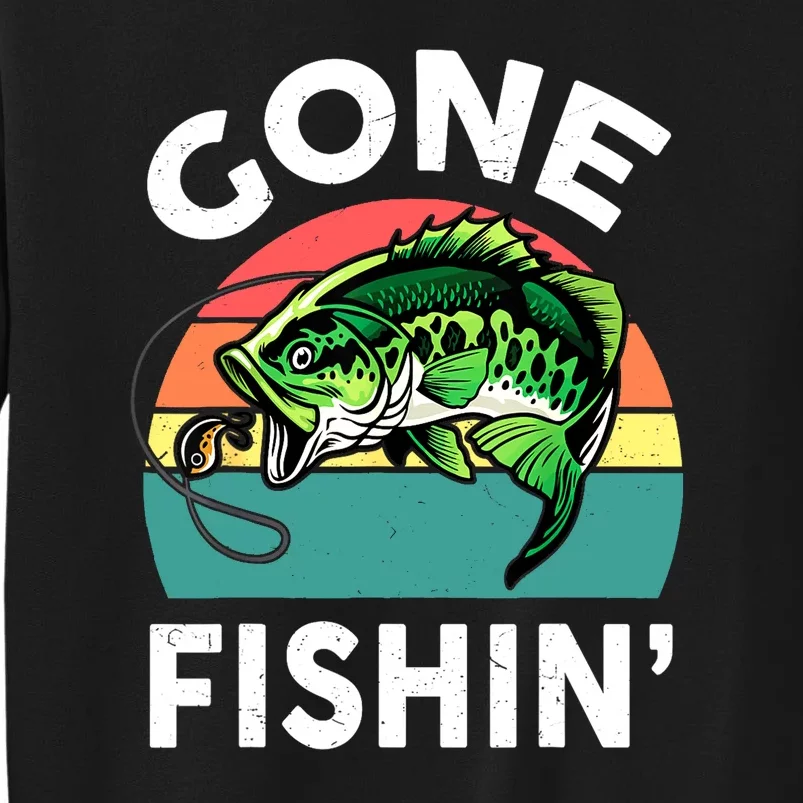 Cool Bass Fish Dad Gone Fishing Papa Funny Gift Sweatshirt