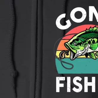 Cool Bass Fish Dad Gone Fishing Papa Funny Gift Full Zip Hoodie