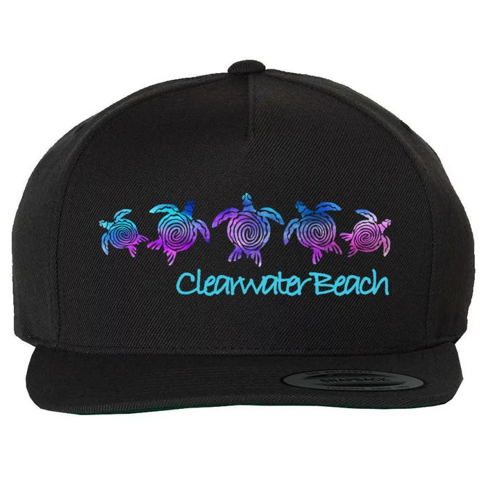 Clearwater Beach Fl Beach Design / Tribal Turtle Gift Meaningful Gift Wool Snapback Cap