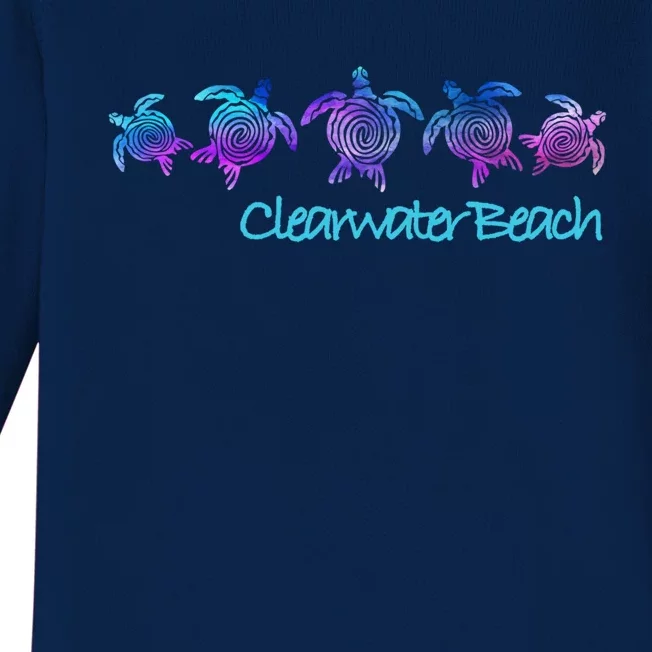 Clearwater Beach Fl Beach Design / Tribal Turtle Gift Meaningful Gift Baby Long Sleeve Bodysuit