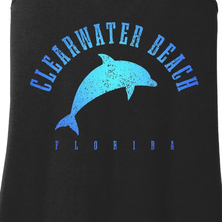 Clearwater Beach Florida Fl Dolphin Vacation Souvenir Ladies Essential Tank