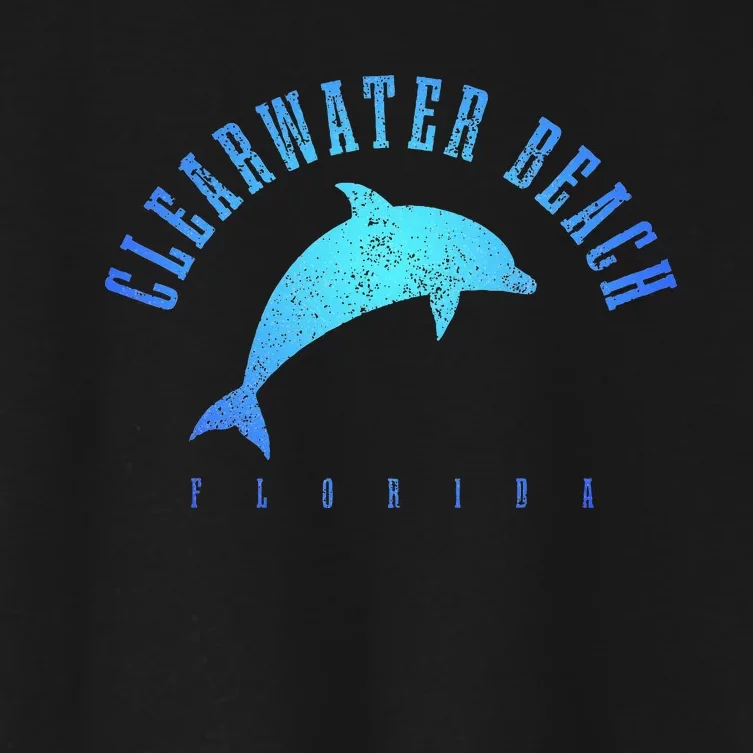 Clearwater Beach Florida Fl Dolphin Vacation Souvenir Women's Crop Top Tee