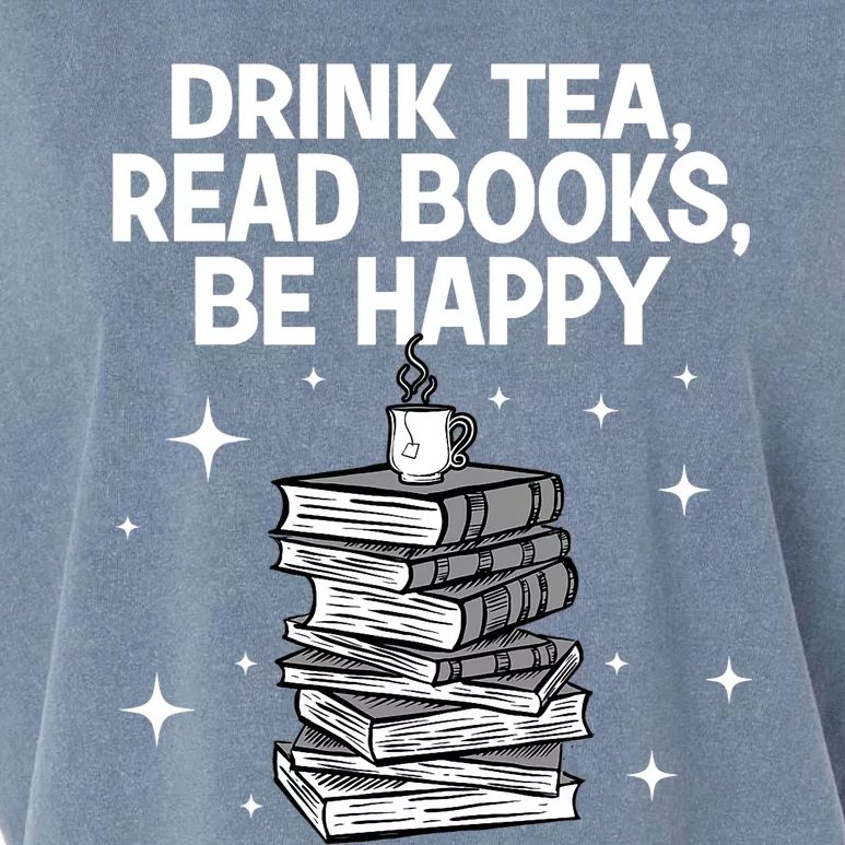 Cool Books For Men Women Tea Book Lovers Reading Bookworm Garment-Dyed Women's Muscle Tee