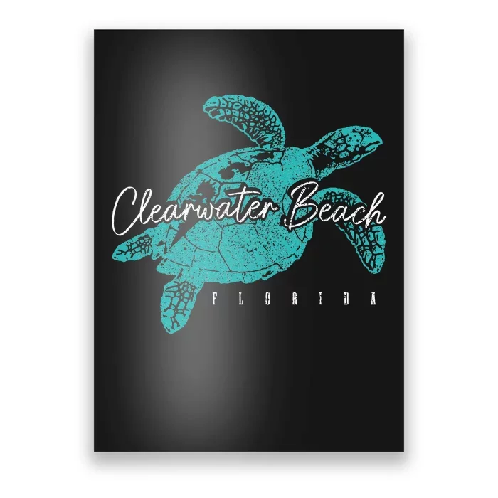 Clearwater Beach Florida FL Sea Turtle Scuba Diving Diver Poster