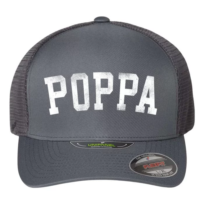 Classic Bold Font Birthday Poppa Flexfit Unipanel Trucker Cap