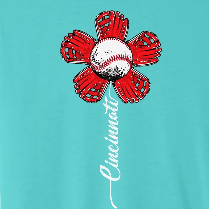 Cincinnati Baseball Flower I Love Cincinnati Baseball Spirit ChromaSoft Performance T-Shirt