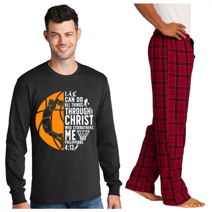 Cool Basketball For Men Women Bible Verse Christian Player Long Sleeve Pajama Set