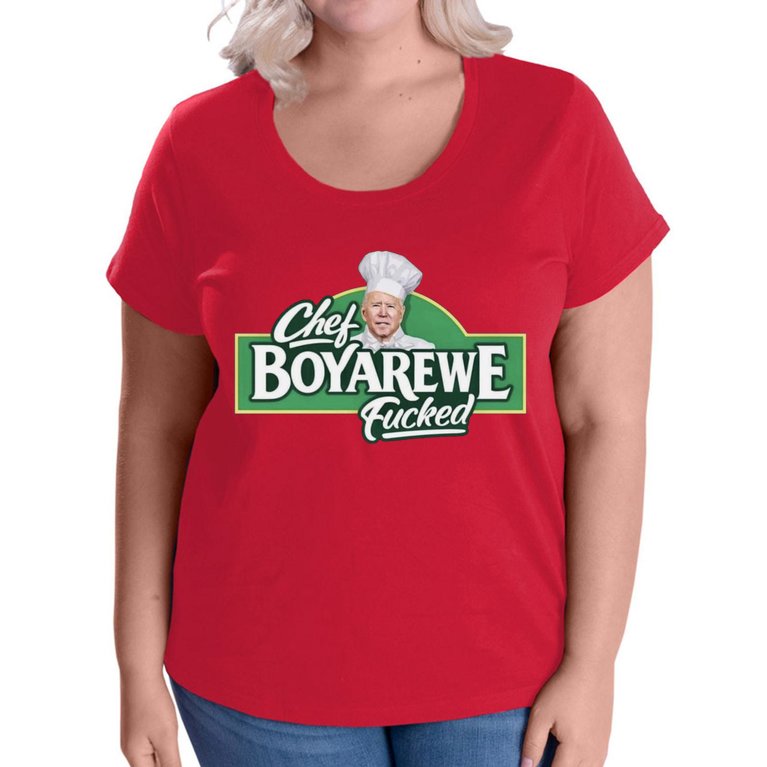 Chef BOYAREWE Fucked Funny Anti Biden Women's Plus Size T-Shirt