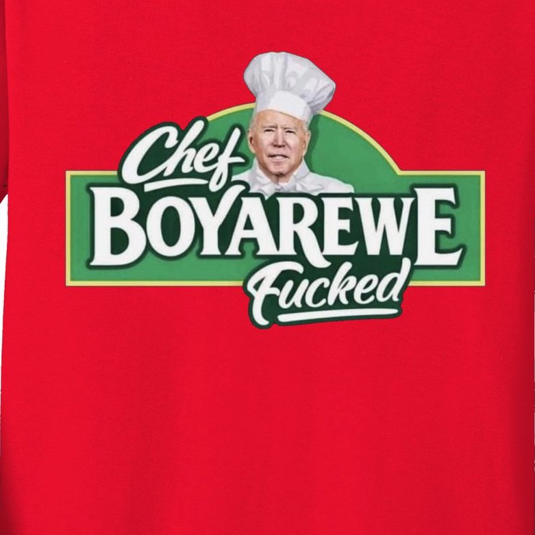 Chef BOYAREWE Fucked Funny Anti Biden Kids Long Sleeve Shirt