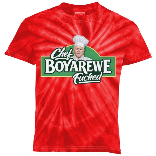 Chef BOYAREWE Fucked Funny Anti Biden Kids Tie-Dye T-Shirt