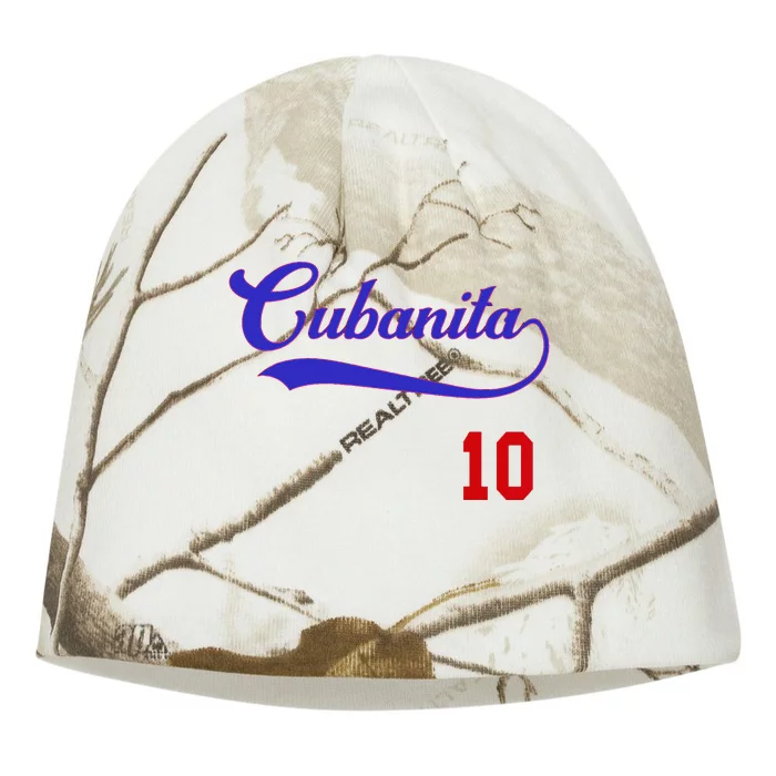 Cubanita Baseball Flag Souvenir Cubana Cuba Women Girl Kati - Camo Knit Beanie