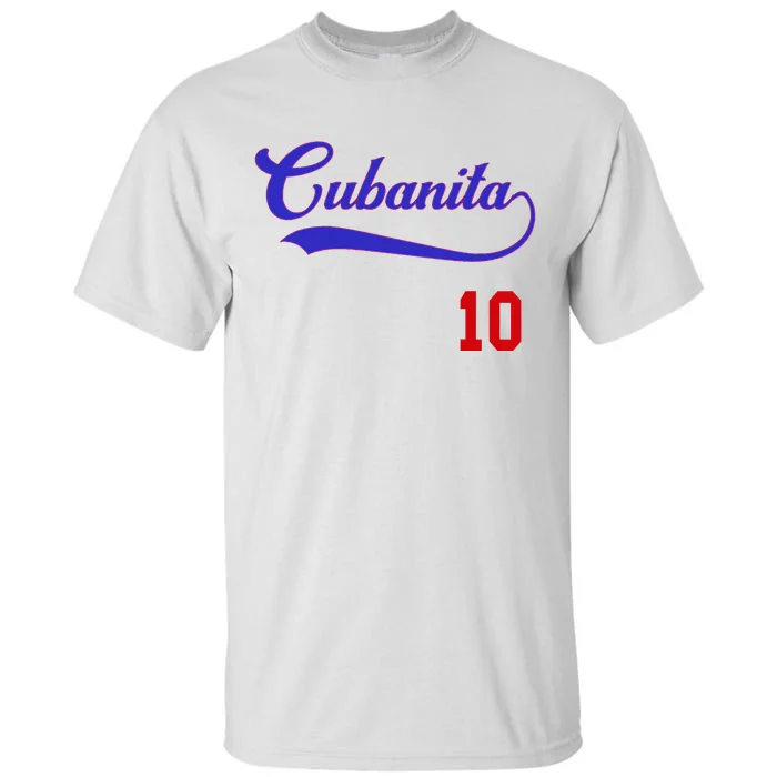 Cubanita Baseball Flag Souvenir Cubana Cuba Women Girl Tall T-Shirt