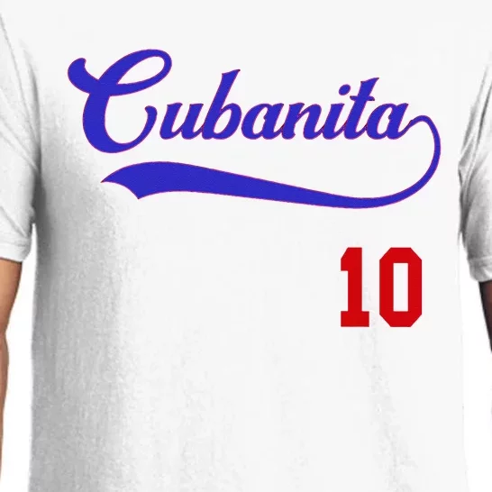 Cubanita Baseball Flag Souvenir Cubana Cuba Women Girl Pajama Set