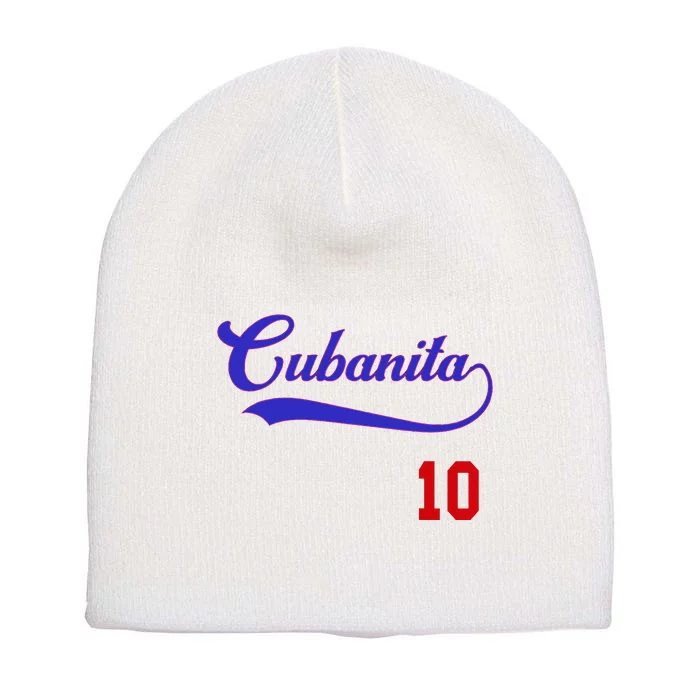 Cubanita Baseball Flag Souvenir Cubana Cuba Women Girl Short Acrylic Beanie