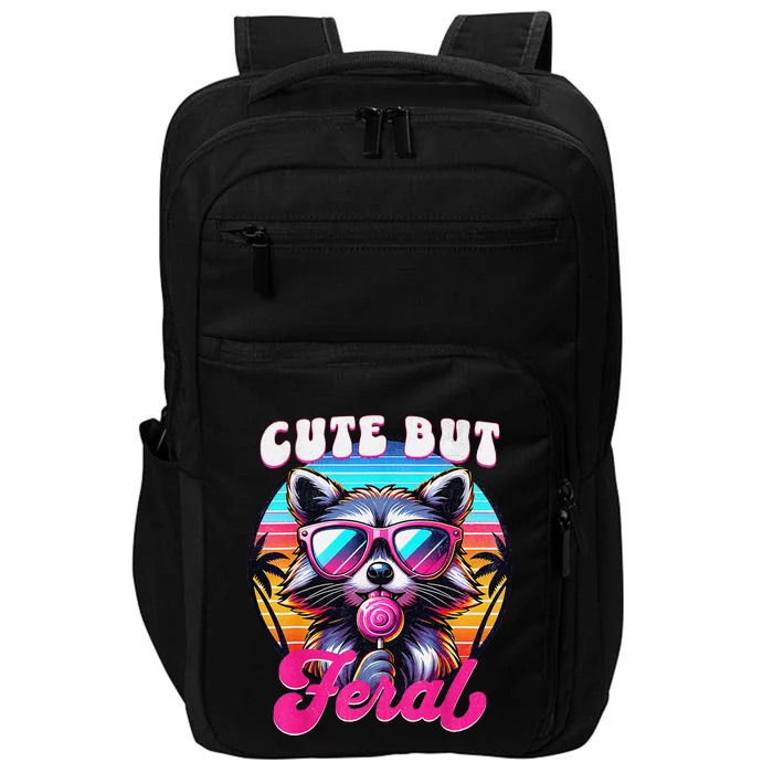 Cute But Feral Funny Trash Panda Gift Impact Tech Backpack