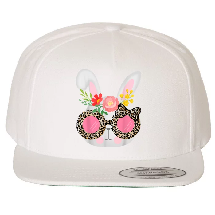 Cute Bunny Face Leopard Glasses Easter for Wo Teen Girl Wool Snapback Cap