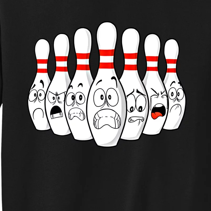 Cartoon Bowling Funny Scared Bowling Pins Funny Gift Sweatshirt