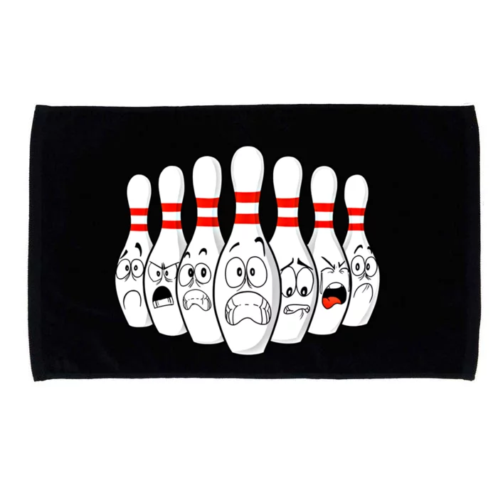 Cartoon Bowling Funny Scared Bowling Pins Funny Gift Microfiber Hand Towel