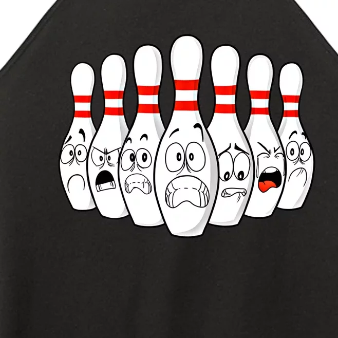 Cartoon Bowling Funny Scared Bowling Pins Funny Gift Women’s Perfect Tri Rocker Tank