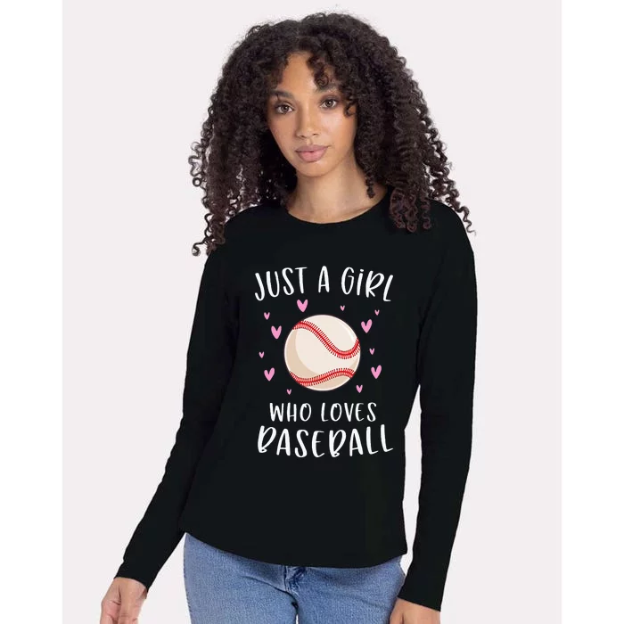 Cute Baseball For Just A Girl Who Loves Baseball Womens Cotton Relaxed Long Sleeve T-Shirt