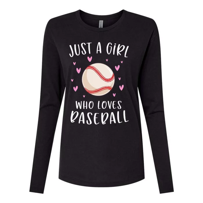 Cute Baseball For Just A Girl Who Loves Baseball Womens Cotton Relaxed Long Sleeve T-Shirt