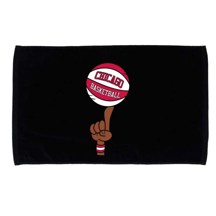 Chicago Basketball Finger Spin Microfiber Hand Towel