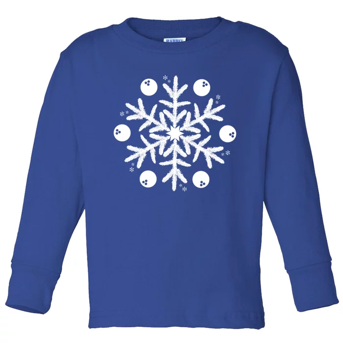 Christmas Bowling Funny Gift Winter Snowflake Meaningful Gift Toddler Long Sleeve Shirt