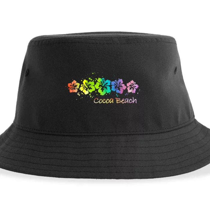 Cocoa Beach, Florida Watercolor Beach & Surf Sustainable Bucket Hat