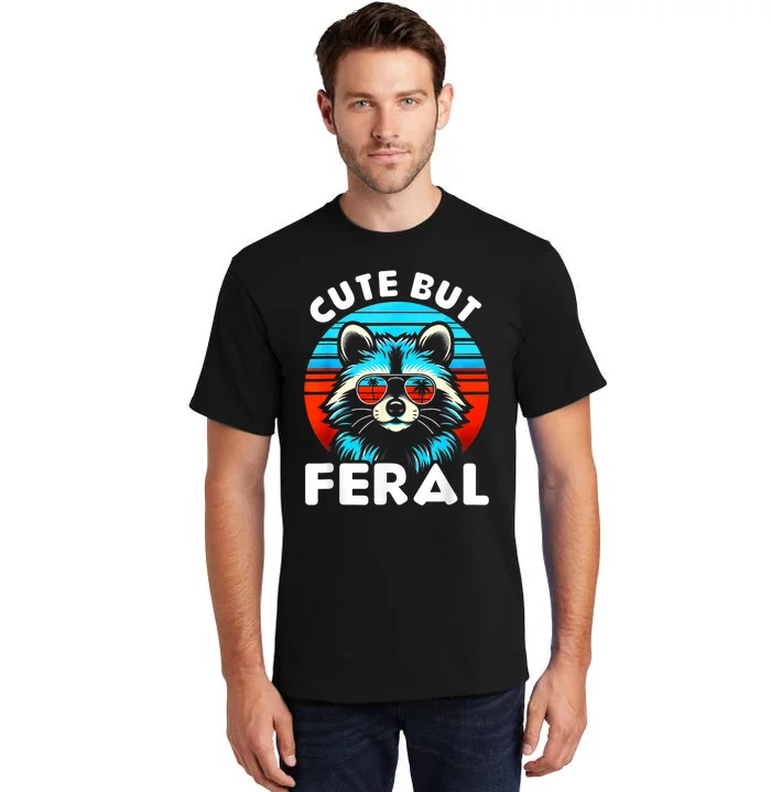 Cute But Feral Racoon With Sunglasses Tall T-Shirt