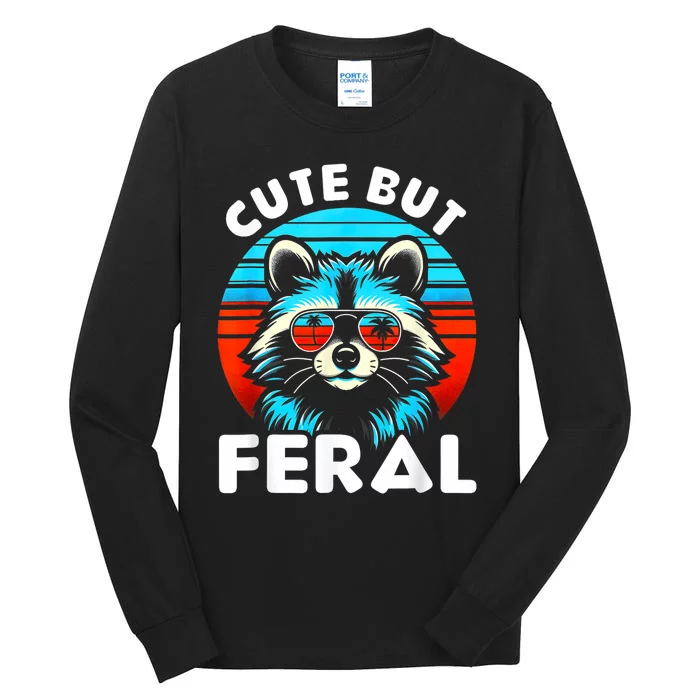 Cute But Feral Racoon With Sunglasses Tall Long Sleeve T-Shirt