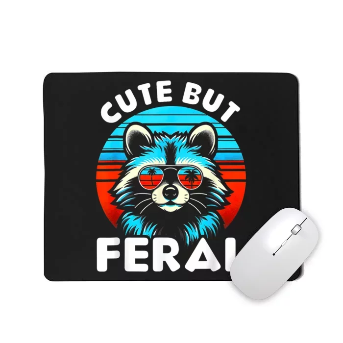 Cute But Feral Racoon With Sunglasses Mousepad