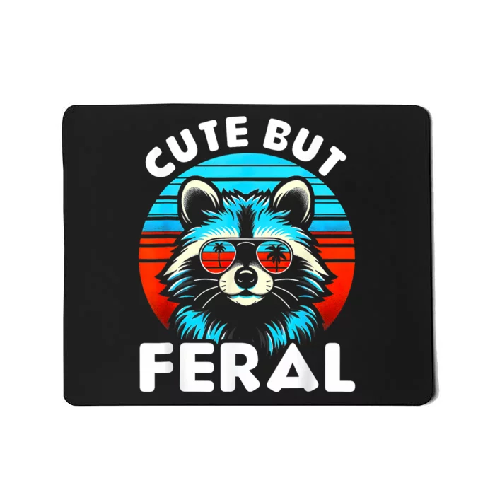 Cute But Feral Racoon With Sunglasses Mousepad