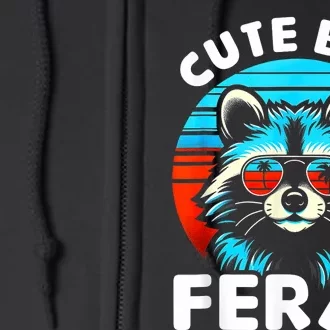 Cute But Feral Racoon With Sunglasses Full Zip Hoodie