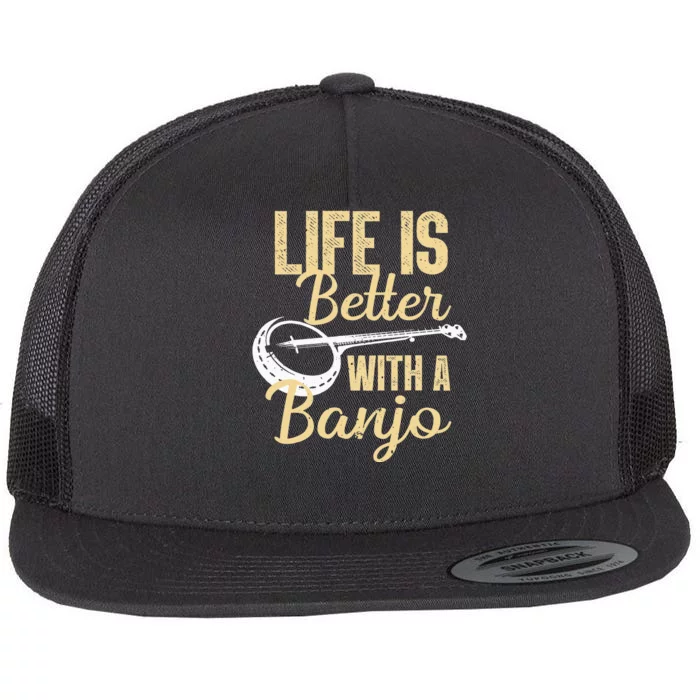 Cute Banjo For Bluegrass Country Music Blues Jazz Flat Bill Trucker Hat