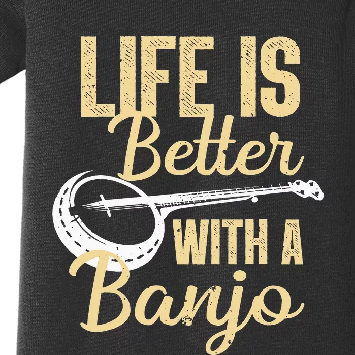 Cute Banjo For Bluegrass Country Music Blues Jazz Baby Bodysuit