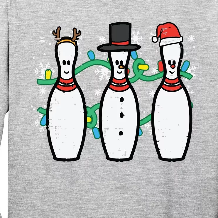 Christmas Bowling Funny Xmas Sports Bowler Tall Long Sleeve T-Shirt