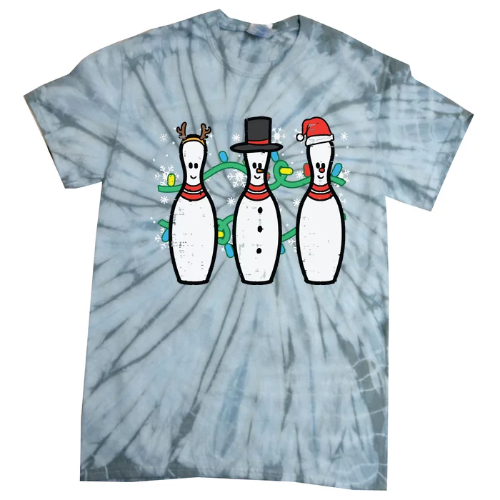 Christmas Bowling Funny Xmas Sports Bowler Tie-Dye T-Shirt