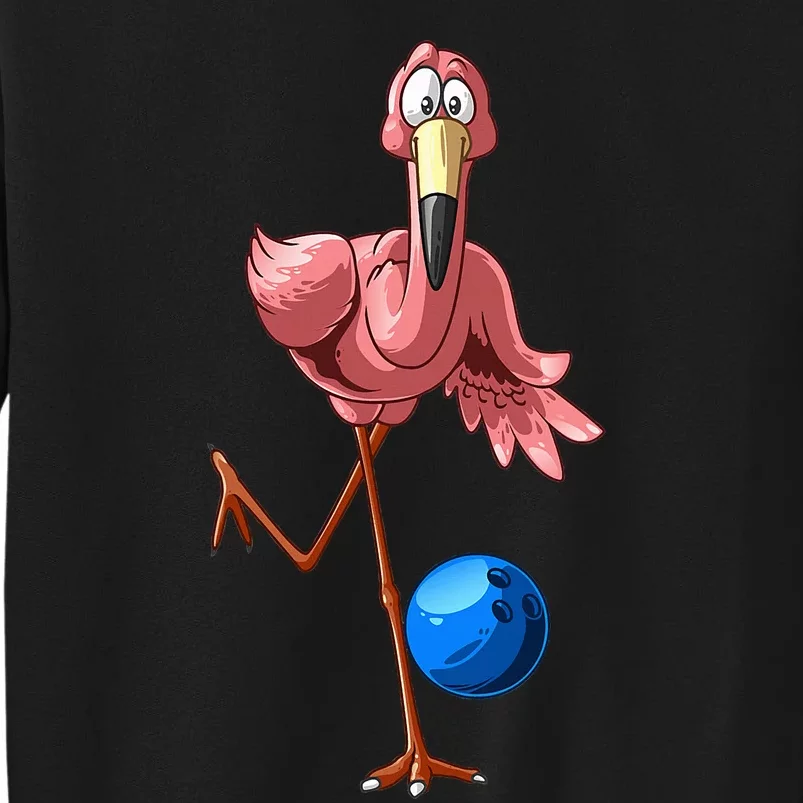 Cool Bowling Flamingo  Funny Shorebirds Lover Player Gift Tall Sweatshirt