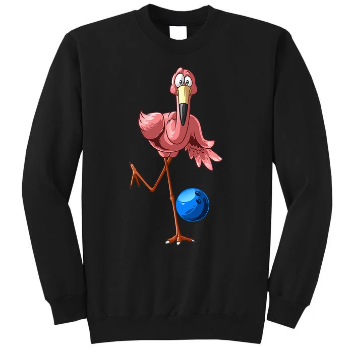 Cool Bowling Flamingo  Funny Shorebirds Lover Player Gift Tall Sweatshirt