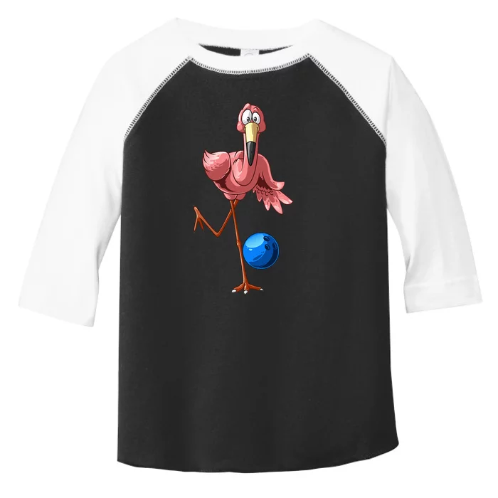 Cool Bowling Flamingo  Funny Shorebirds Lover Player Gift Toddler Fine Jersey T-Shirt