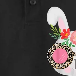 Cute Bunny Face Leopard Glasses Easter Dry Zone Grid Performance Polo