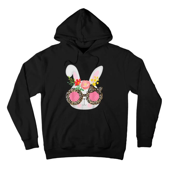 Cute Bunny Face Leopard Glasses Easter Tall Hoodie