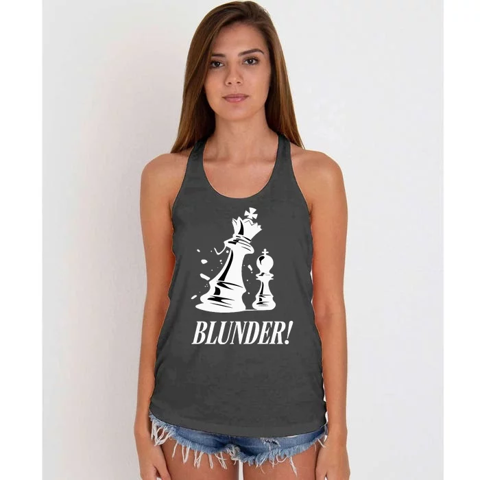 Chess Blunder Funny Player Joke Club Team Game Humor Women's Knotted Racerback Tank