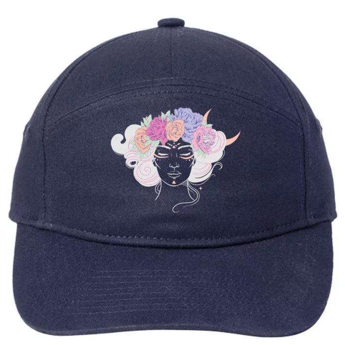 Cute Boho Flower Crown Woman 7-Panel Snapback Hat