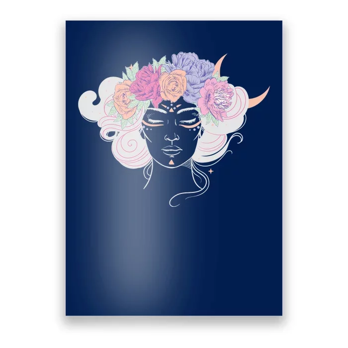 Cute Boho Flower Crown Woman Poster