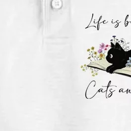 Cat Book For  Life Is Better With Cats And Books Dry Zone Grid Performance Polo