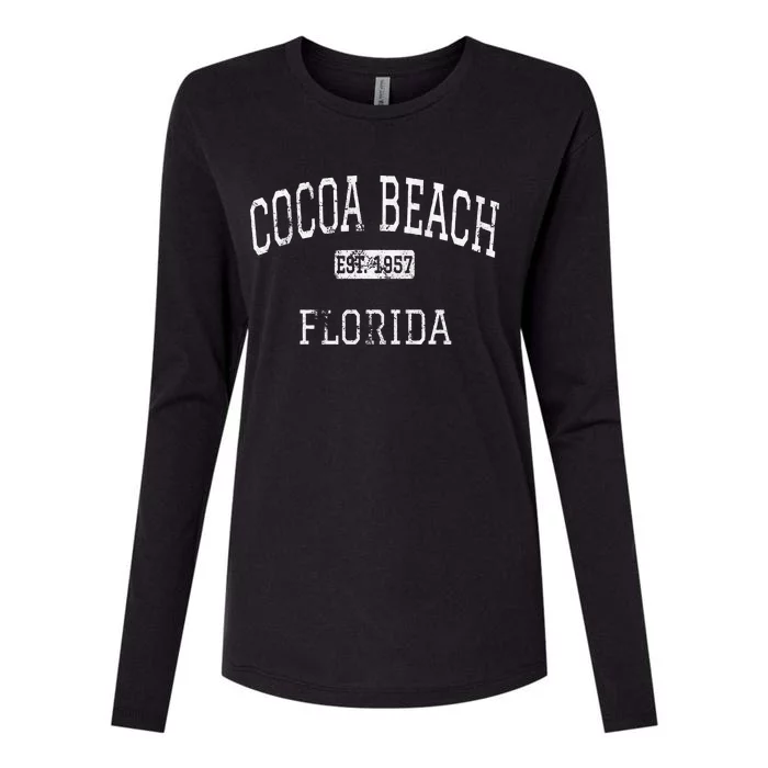 Cocoa Beach Florida Fl Vintage Womens Cotton Relaxed Long Sleeve T-Shirt