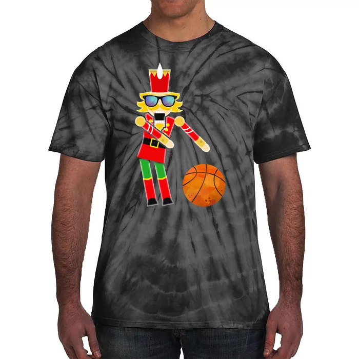 Christmas Basketball Flossing Nutcracker Tie-Dye T-Shirt